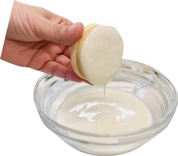 alfajor con chocolate blanco